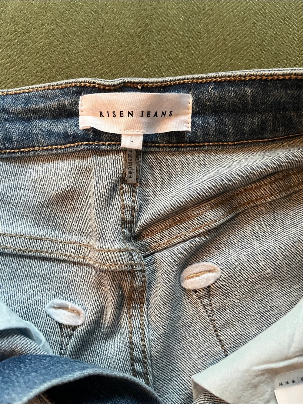 Risen Jean Distressed Light Wash Denim Shorts - Women's - Picture 4 of 6